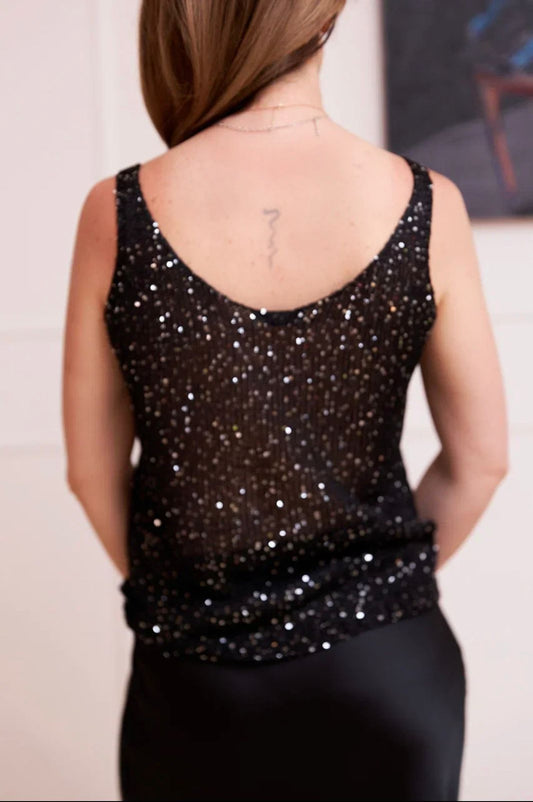 Knitted sparkling evening top